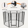 imageAmazon Basics Dog Playpen 8 Panels Metal Fence with Door Foldable for Indoor and Outdoor Use Suitable for Small to Medium Sized Dogs 42 Inch Height BlackBlack