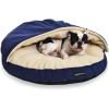 imageAmazon Basics Pet Cave Bed for Dog With Removal Nesting Cave Cover Fits up to 35lbs Pets 30 x 30 x 125 inches BlueBlue