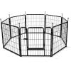 imageAmazon Basics Dog Playpen 8 Panels Metal Fence with Door Foldable for Indoor and Outdoor Use Suitable for Small to Medium Sized Dogs 42 Inch Height BlackBlack