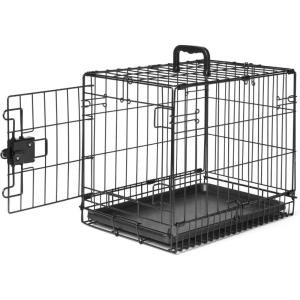 imageAmazon Basics Durable Foldable Metal Wire Dog Crate with Tray Single Door 18 x 124 x 15 in Black180L x 124W x 150H