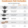 imageAmazon Basics 10 Piece Hard Anodized Nonstick Stackable Cookware Pots and Pans Set Space Saving made without PFOA Black