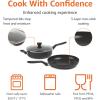 imageAmazon Basics 10 Piece Hard Anodized Nonstick Stackable Cookware Pots and Pans Set Space Saving made without PFOA Black