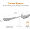 imageAmazon Basics Stainless Steel Dinner Spoons with Round Edge Large Tablespoons 79 inches 10 Pack of 12 120 count total SilverDinner Spoons  120 Pack