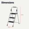 imageAmazon Basics Folding 3 Step Portable Ladder with Wide AntiSlip Pedal Black