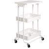imageAmazon Basics 2Tier Metal KitchenUtility Cart with Shelf White