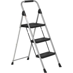 imageAmazon Basics Folding 3 Step Portable Ladder with Wide AntiSlip Pedal Black