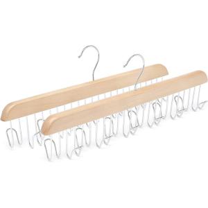 imageAmazon Basics Wooden Belt Hanger  Natural 2Pack1563 inches x 61 inches