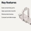 imageAmazon Basics USB Flash Drive Thumb Drive Memory Stick with USB C and USB A Dual Ports 128GB Champagne Silver128GB