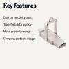 imageAmazon Basics USB Flash Drive Thumb Drive Memory Stick with USB C and USB A Dual Ports 128GB Champagne Silver256GB
