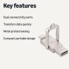 imageAmazon Basics USB Flash Drive Thumb Drive Memory Stick with USB C and USB A Dual Ports 128GB Champagne Silver512GB