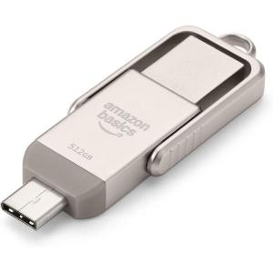 imageAmazon Basics USB Flash Drive Thumb Drive Memory Stick with USB C and USB A Dual Ports 128GB Champagne Silver512GB