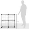 imageAmazon Basics 4 Cube Storage Organizer  Wire Grid Closet and Storage Shelves Stackable White 14quotx14quotx14quotBlack