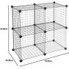 imageAmazon Basics 4 Cube Storage Organizer  Wire Grid Closet and Storage Shelves Stackable White 14quotx14quotx14quotBlack