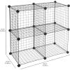 imageAmazon Basics 4 Cube Storage Organizer  Wire Grid Closet and Storage Shelves Stackable White 14quotx14quotx14quotBlack