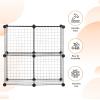 imageAmazon Basics 4 Cube Storage Organizer  Wire Grid Closet and Storage Shelves Stackable White 14quotx14quotx14quotBlack