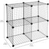 imageAmazon Basics 4 Cube Storage Organizer  Wire Grid Closet and Storage Shelves Stackable White 14quotx14quotx14quotBlack