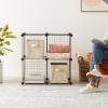 imageAmazon Basics 4 Cube Storage Organizer  Wire Grid Closet and Storage Shelves Stackable White 14quotx14quotx14quotBlack