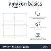 imageAmazon Basics 4 Cube Storage Organizer  Wire Grid Closet and Storage Shelves Stackable White 14quotx14quotx14quotWhite