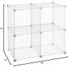 imageAmazon Basics 4 Cube Storage Organizer  Wire Grid Closet and Storage Shelves Stackable White 14quotx14quotx14quotWhite