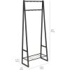 imageAmazon Basics 9 Hooks Coat Rack Hallstand Entryway Shoe Bench with Metal 1Tier Shelf 13quot D x 276quot W x 69quot H BlackBlack