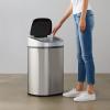 imageAmazon Basics Automatic Trash Can with Lid HandsFree Stainless Steel DShaped 80 l 2 Bins