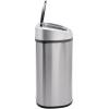 imageAmazon Basics Automatic Trash Can with Lid HandsFree Stainless Steel DShaped 80 l 2 Bins