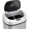 imageAmazon Basics Automatic Trash Can with Lid HandsFree Stainless Steel DShaped 80 l 2 Bins