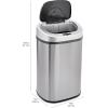 imageAmazon Basics Automatic Trash Can with Lid HandsFree Stainless Steel DShaped 80 l 2 Bins