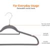 imageAmazon Basics Heavy Duty NonSlip Velvet Suit Hangers with Horizontal Tie Bar 50Pack Dark Gray