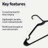 imageAmazon Basics Plastic Clothes Hangers Adult Size White Pack of 50Black
