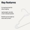 imageAmazon Basics Plastic Clothes Hangers Adult Size White Pack of 50White