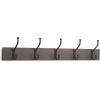 imageAmazon Basics Rectangular WallMounted Farmhouse Metal Coat Rack 5 Hooks Espresso