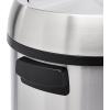 imageAmazon Basics Round Stainless Steel Trash Can with Swing lid  65 litre 172 Gallon Silver Black