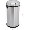 imageAmazon Basics Round Stainless Steel Trash Can with Swing lid  65 litre 172 Gallon Silver Black