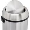 imageAmazon Basics Round Stainless Steel Trash Can with Swing lid  65 litre 172 Gallon Silver Black