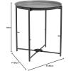imageAmazon Basics Round Storage End Table Side Table with Cloth Basket Dusty Pink 177quotD x 177quotW x 189quotHCharcoal