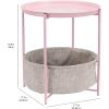imageAmazon Basics Round Storage End Table Side Table with Cloth Basket Dusty Pink 177quotD x 177quotW x 189quotHDusty Pink