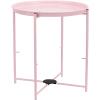 imageAmazon Basics Round Storage End Table Side Table with Cloth Basket Dusty Pink 177quotD x 177quotW x 189quotHDusty Pink