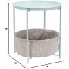imageAmazon Basics Round Storage End Table Side Table with Cloth Basket Dusty Pink 177quotD x 177quotW x 189quotHMint Green