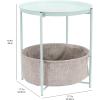 imageAmazon Basics Round Storage End Table Side Table with Cloth Basket Dusty Pink 177quotD x 177quotW x 189quotHMint Green