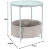 imageAmazon Basics Round Storage End Table Side Table with Cloth Basket Dusty Pink 177quotD x 177quotW x 189quotHMint Green
