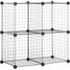 imageAmazon Basics 4 Cube Storage Organizer  Wire Grid Closet and Storage Shelves Stackable White 14quotx14quotx14quotBlack