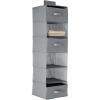 imageAmazon Basics 6Tier Hanging Shelf Closet Storage Organizer with Removable Drawers Grey 69quotD x 136quotW x 122quotH69D x 136W x 122H