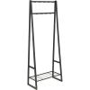 imageAmazon Basics 9 Hooks Coat Rack Hallstand Entryway Shoe Bench with Metal 1Tier Shelf 13quot D x 276quot W x 69quot H BlackBlack