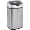 imageAmazon Basics Automatic Trash Can with Lid HandsFree Stainless Steel DShaped 80 l 2 Bins