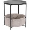 imageAmazon Basics Round Storage End Table Side Table with Cloth Basket Dusty Pink 177quotD x 177quotW x 189quotHCharcoal