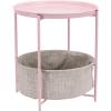 imageAmazon Basics Round Storage End Table Side Table with Cloth Basket Dusty Pink 177quotD x 177quotW x 189quotHDusty Pink