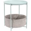 imageAmazon Basics Round Storage End Table Side Table with Cloth Basket Dusty Pink 177quotD x 177quotW x 189quotHMint Green