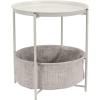 imageAmazon Basics Round Storage End Table Side Table with Cloth Basket Dusty Pink 177quotD x 177quotW x 189quotHWhite