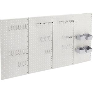 imageAmazon Basics Rectangular Metal Pegboard Kit for Wall Storage Rust and Scratch Resistant 48Piece Gray48 Pieces